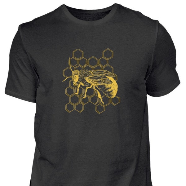 Biene Herren T-shirt Tiermotiv Honig Natur Grafik Shirt Mann Umwelt Druck Tshirt Geburtstag Geschenkidee