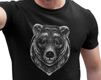Grizzlybär Herren T-shirt Wilditer Bär Grafik Shirt Mann Geschenk Geburtstag Tierliebhaber Natur Druck Tshirt