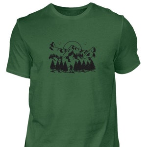 Berge Grafik Hiking Wandern T-shirt Herren Natur Druck Shirt Wandern Wald Motiv T shirt