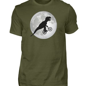 Dino with bicycle and moon T-shirt men's alternative graphic funny shirt man image 8