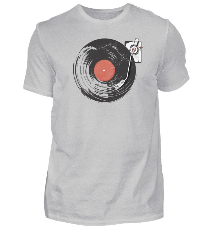 T-Shirt Herren Vinyl Schallplatten Shirt Vintage Mann Bild 7