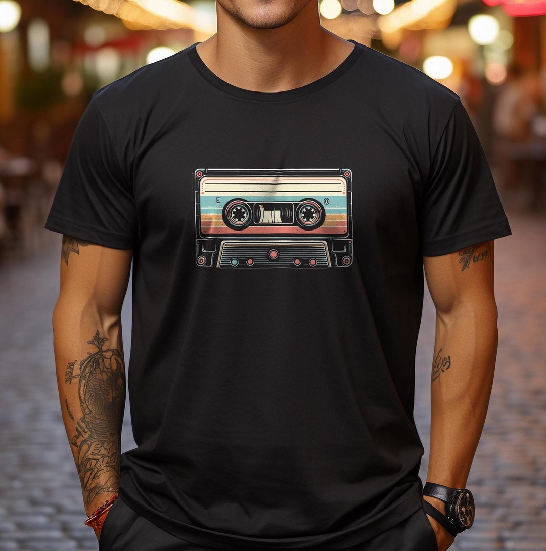 T-shirt Uomo Retrò Anni 80 90 – Cassetta Mixtape Con Frase Divertente, Cotone, Made In Germany