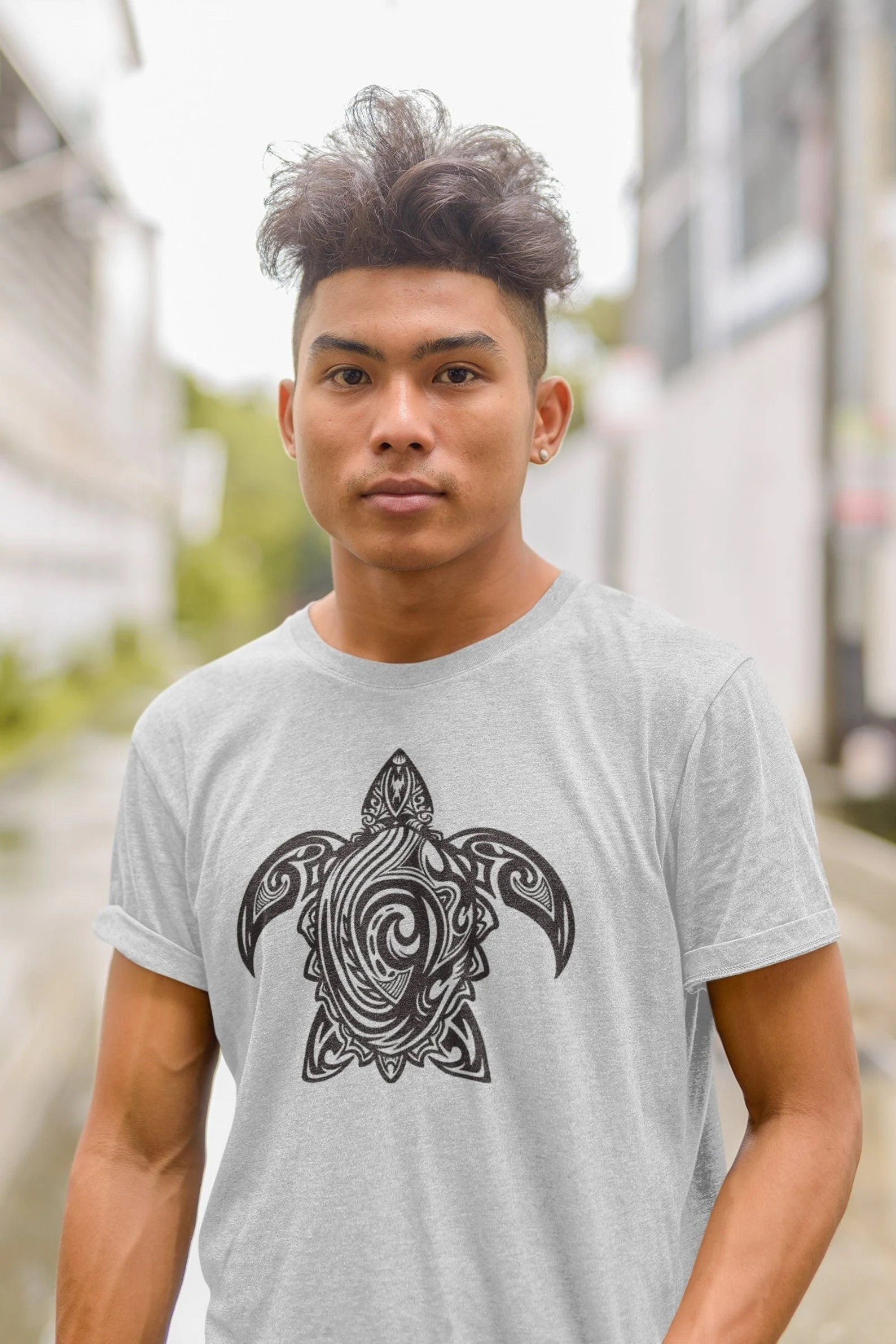 Animals Graphic Etsy Tribal Husband Turtle Shirt Sea T-shirt Men\'s Marine Mandala Tshirt - Gift Nature