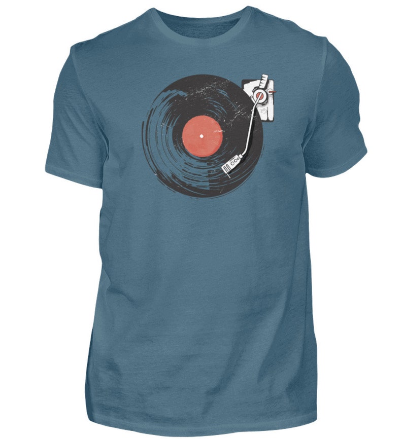 T-Shirt Herren Vinyl Schallplatten Shirt Vintage Mann Bild 4