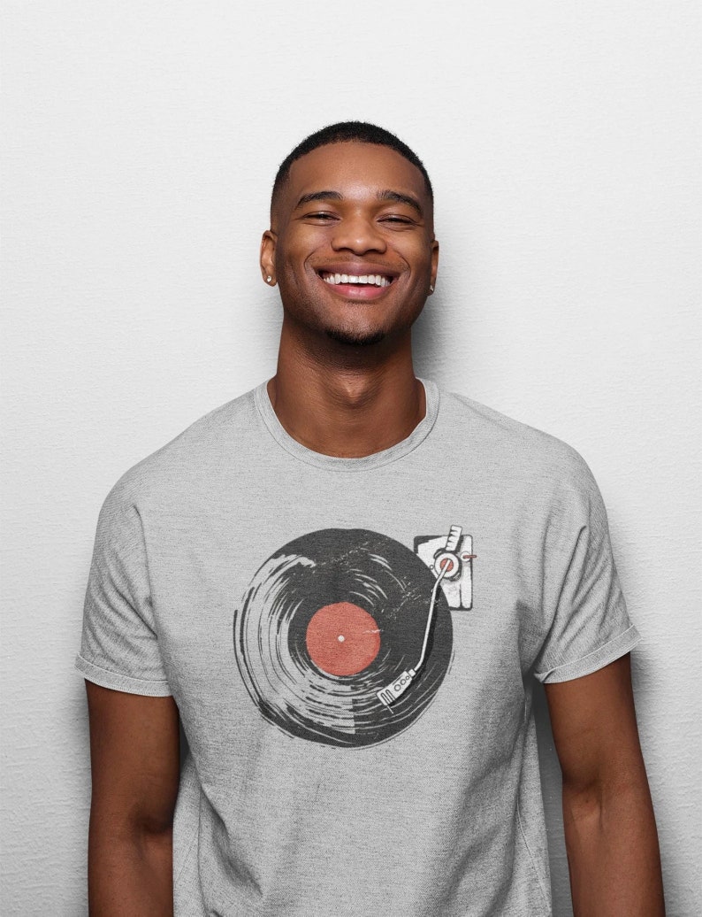 T-Shirt Men's Vinyl Records Shirt Vintage Man image 1