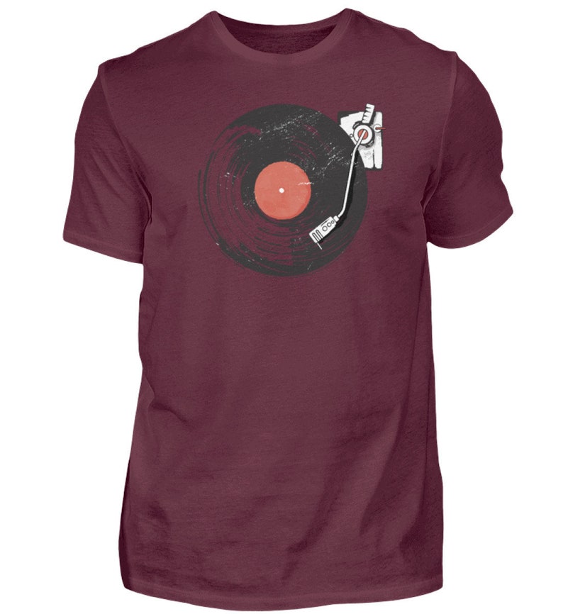 T-Shirt Herren Vinyl Schallplatten Shirt Vintage Mann Bild 6