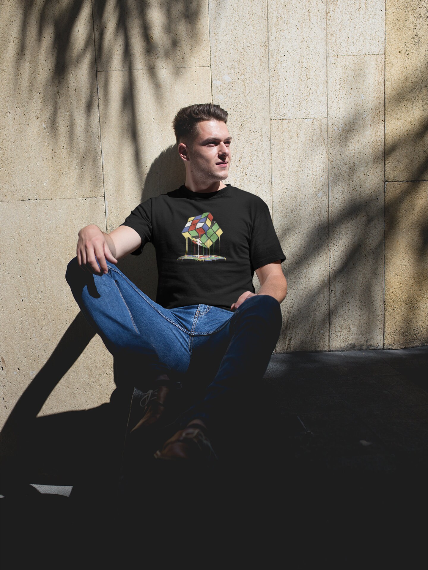 Tee shirt rubik's cube homme cheap