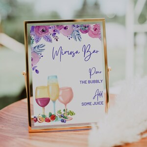 Mimosa Bar Sign Download | Printable Mimosa Bar Sign | Mimosa Brunch Sign | Mimosa Brunch | Bridal Shower Mimosa Bar Sign | Instant Download