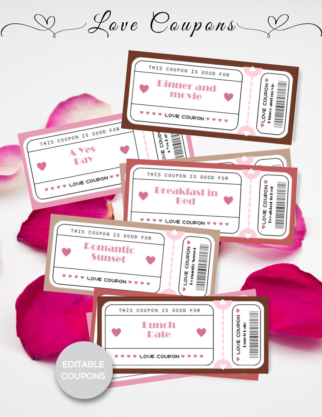 Customizable Love Coupon Book Printable Coupon Book - Etsy