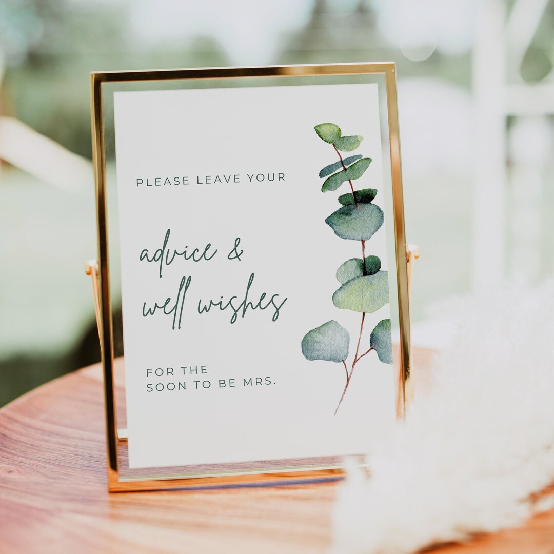 Advice and Wishes Wedding Sign | Leave Well Wishes | Advice and Wishes ...