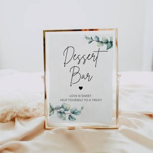 Eucalyptus Dessert Bar Sign | Printable Sign | Dessert Table | Treat Table Sign | Wedding Signs | Bridal Shower | Retirement Sign