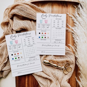 Baby Predictions Card | Baby Guesses Karte | Babyparty Spiel | Geschlecht offenbaren druckbare | Sofortdownload | vorhersagen und Ratschläge | Fälligkeitsdatum