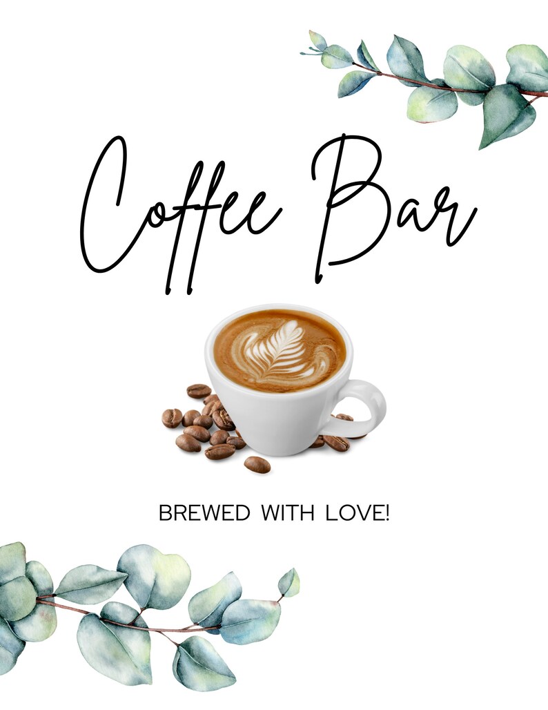 Coffee Bar Menu | Coffee Menu | Coffee Bar Menu Sign | Coffee Bar Menu ...