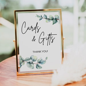 Eucalyptus Cards and Gifts Sign: Printable Greenery Decor (Instant Download)