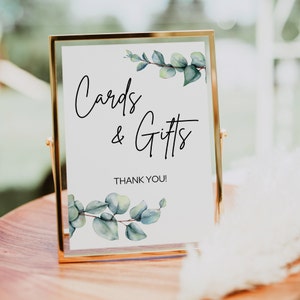 Eucalyptus Gift Table Sign | Cards and Gifts | Instant Download | Printable Wedding Signs | Baby Shower | Bridal Shower | Retirement Party