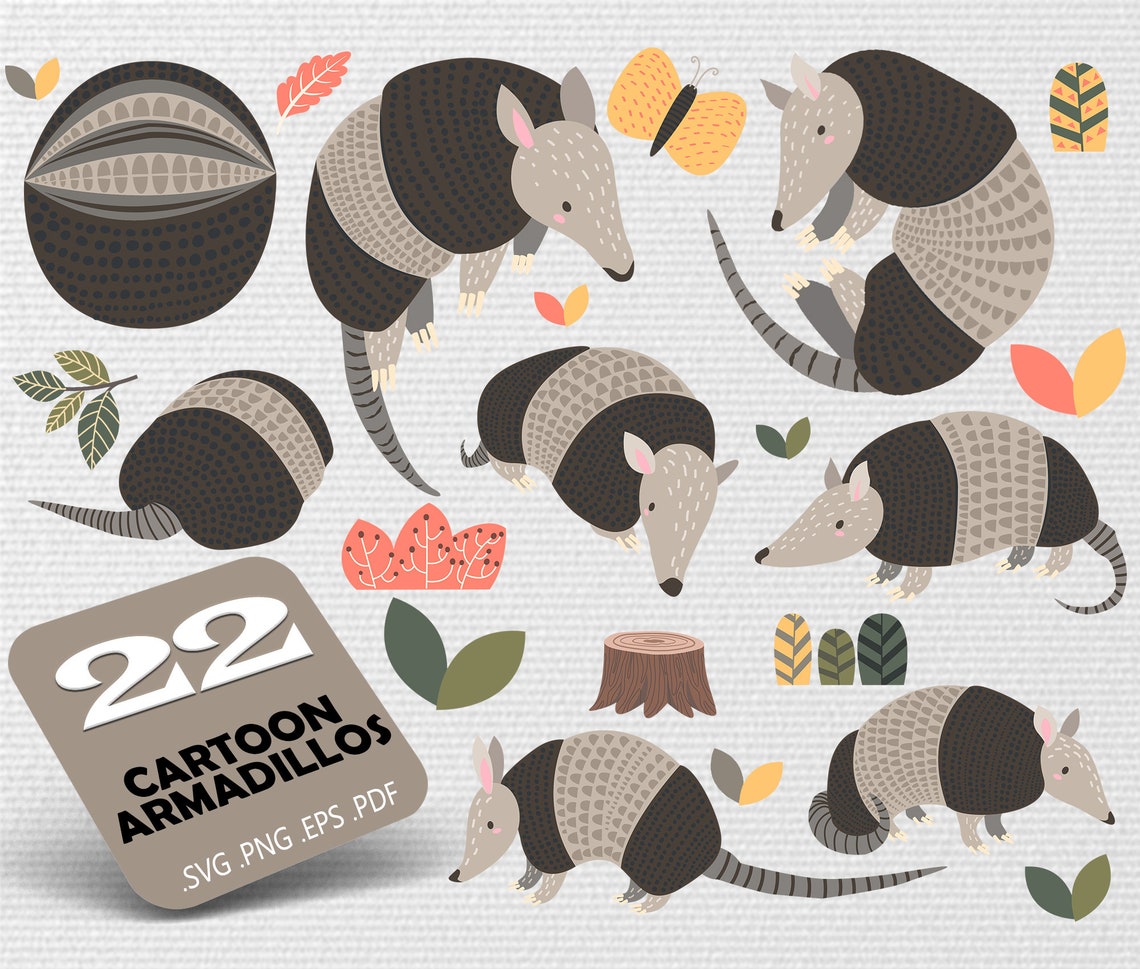 Armadillos Svg,armadillo SVG, Armadillo Clipart, Armadillo Print File, Animals Svg,wild Animal ...