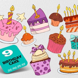 Geburtstag Kuchen Svg, Geburtstagstorte SVG Bundle, Geburtstagstorte SVG, Geburtstagstorte Clipart, Geburtstag Dekor, alles Gute zum Geburtstag Svg, Geburtstagsparty, Svg