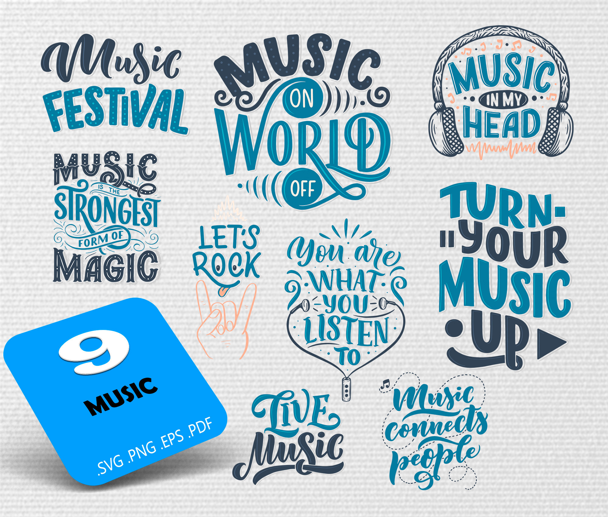 Music Svg, Music Quotes Svg, Music Prints Svg,music on World Off,music