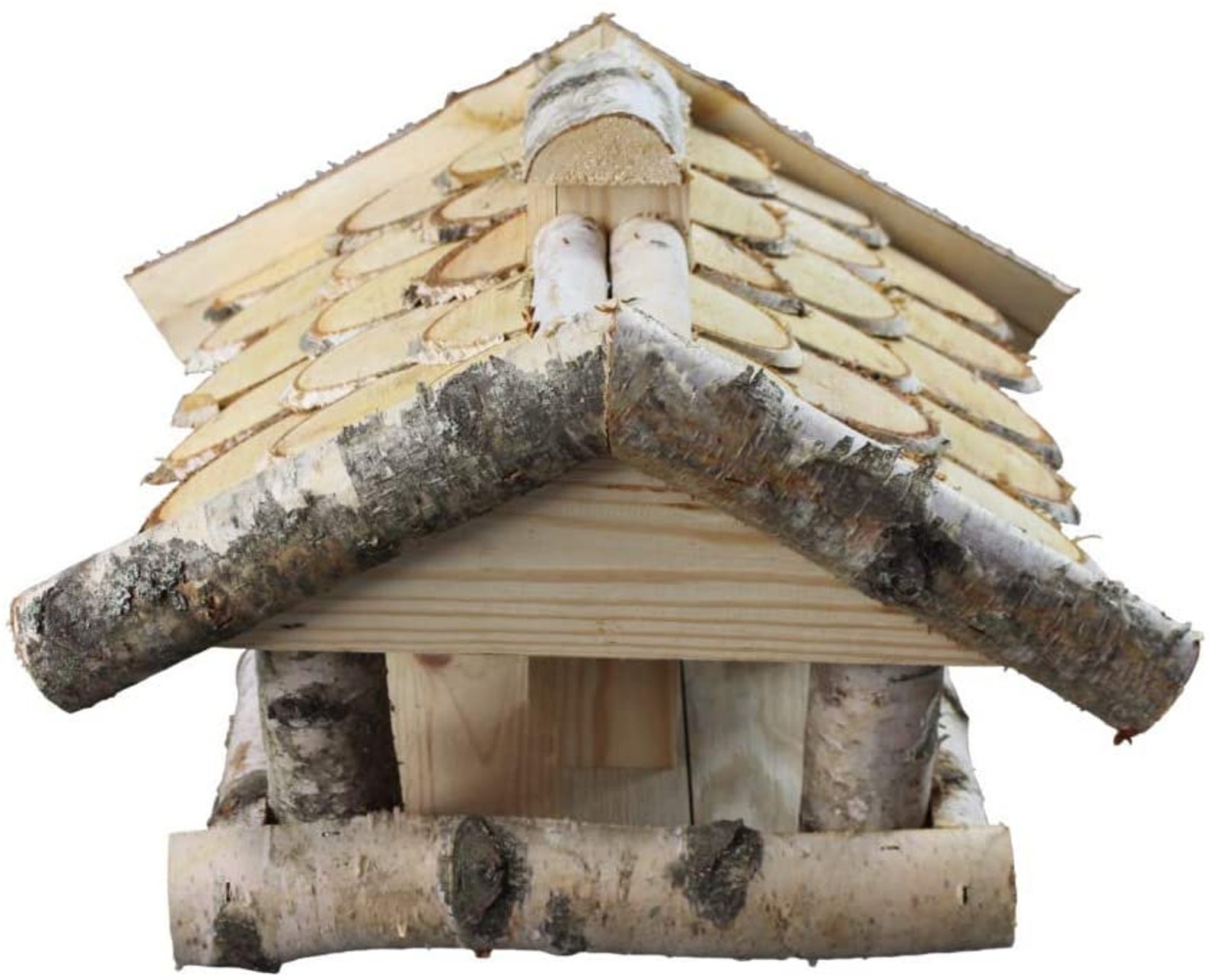 Vogelhaus aus Birkenholz. Dach mit Birkenscheiben bedeckt Etsy