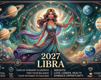 Libra Horoscope 2027 Astrology PDF, 12-Month Yearly Reading with Love, Career And Health Insights