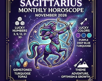 Monthly Reading: Sagittarius Horoscope, November 2026 Digital Download