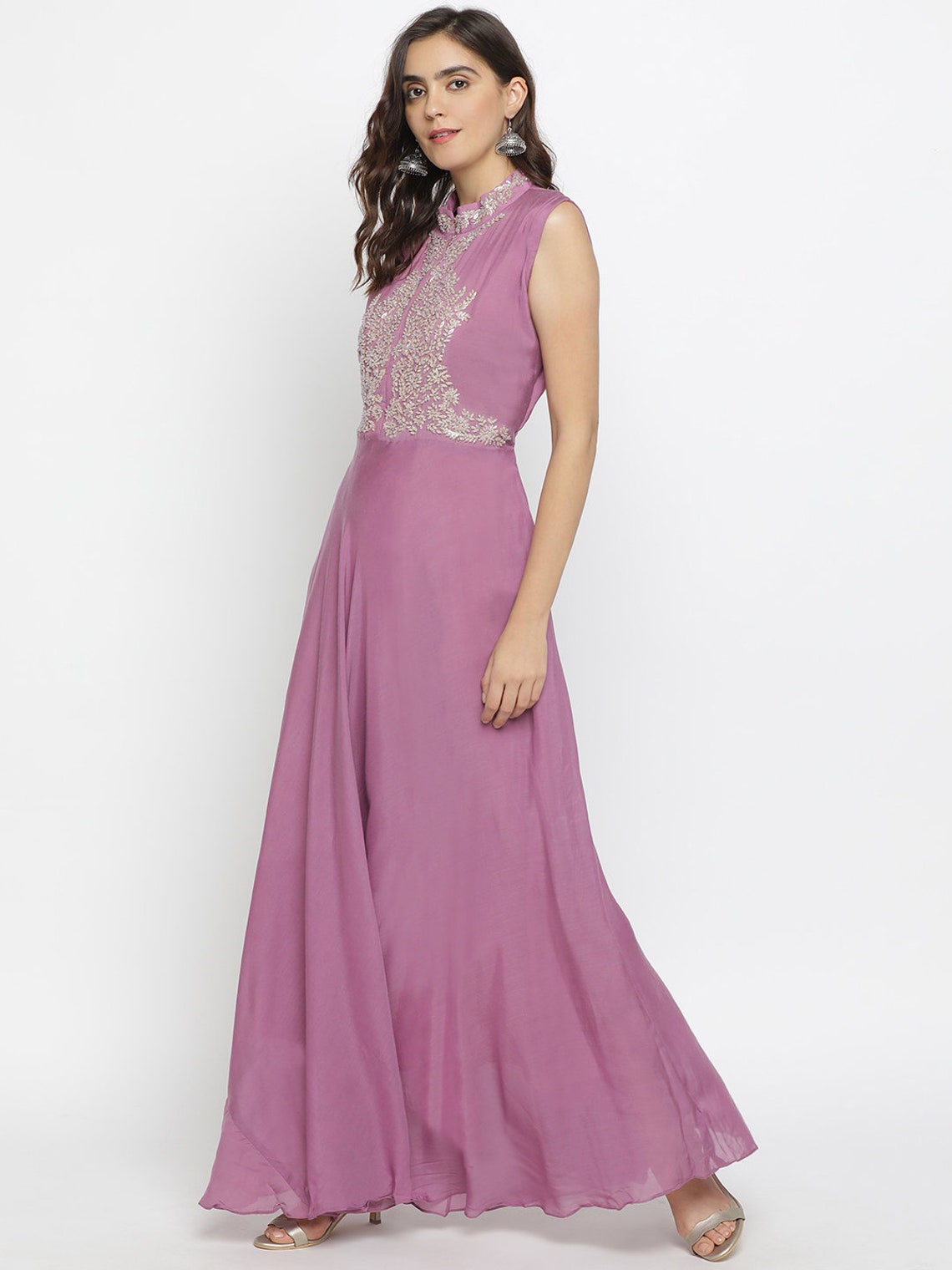 gown in purple colour
