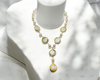 Handmade Baroque Pearl Pendant Necklace | White Freshwater Pearl Jewelry