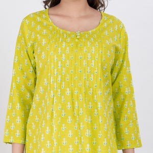 Handmade Cotton Block Print Top with Sleeves | Boho Indian Tunic | Ethnic Printed Blouse | Lightweight Summer Shirt | OOTD Casual Top
