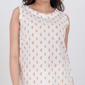 Printed Cotton Top for Women | Soft Everyday Blouse with Sleeves | Boho Indian Style Shirt | Lightweight & Breathable Fabric