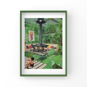 print of handcut collage * surreal art, vintage art, retro style, wall art, giclee print, midcentury art, living room art