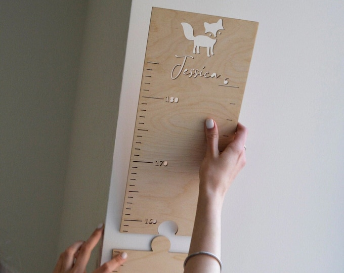 Personalized Wood Growth Chart, Nursery Wall Decor