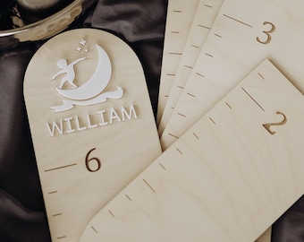 Personalized Wooden Growth Chart - Nursery Decor, Baby Shower Gift