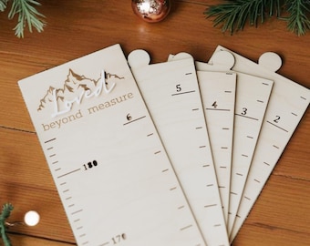 Personalized Wooden Growth Chart – Baby’s First Christmas Gift - Acrylic growth chart
