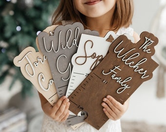 Personalized Wooden Growth Chart - Nursery Wall Decor, Baby Shower Gift