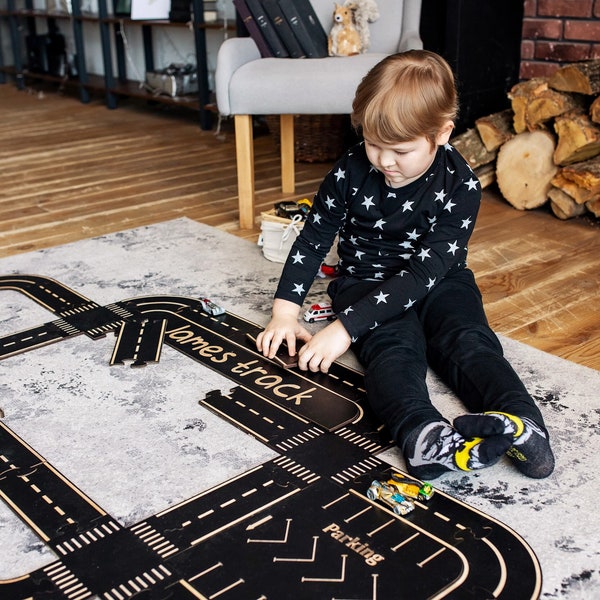 Road Track Montessori toys | Track for HotWheels | Personalised Baby boy gift | Toddler Gift for Kids | car toys track