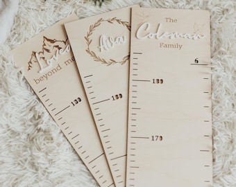 Personalized Growth chart  baby shower gift  family growth chart   wooden growth chart  wall nursery decor   height chart for kids