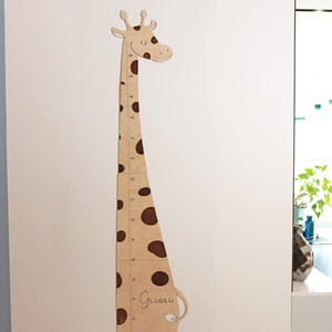 Giraffe Wachstumstabelle | Messlatte für Giraffen | Safari Wanddeko | Maßtabelle für Kinder | Dschungel Kinderzimmer Dekor |