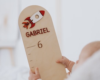 tabella altezza bambini - baby shower nel bosco - ricordo bambino - asilo nido Rocket