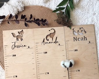 Personalised growth chart - height chart for kids - Wooden growth ruler