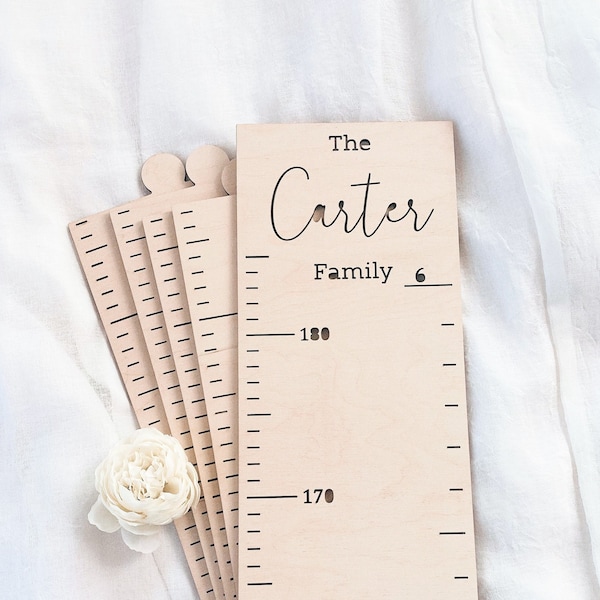 Family growth chart | Baby Shower Gift | Wood Height Chart