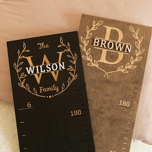Groeigrafiek gezin - gepersonaliseerde lengtemeter voor kinderen - kraamcadeau - 1e verjaardagscadeau - babykamerdecoratie - bordje familienaam