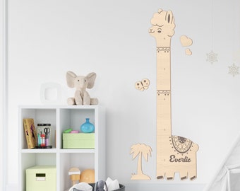 Llama Personalized Growth Chart | Wooden Height chart for Kids | Nursery wall decor | Personalized baby gift