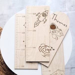 Wachstumskarte Raum | Personalisiertes Baby Shower Geschenk | Space Theme Dekor | Baby Junge Geschenk | Kinder Höhen lineal