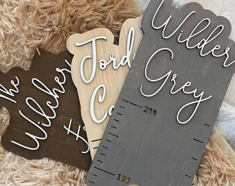 Tabla de crecimiento de madera personalizada, decoración para la habitación del bebé, regalo para baby shower