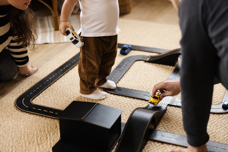 Wooden car track Road Track Toddler Gift for Kids baby boy gift image 3