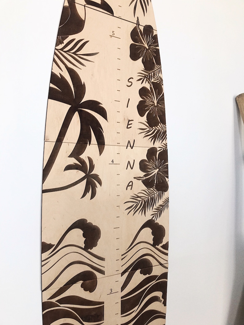 Growth Chart / Surfboard Growth Height Chart Ruler / Ocean Etsy