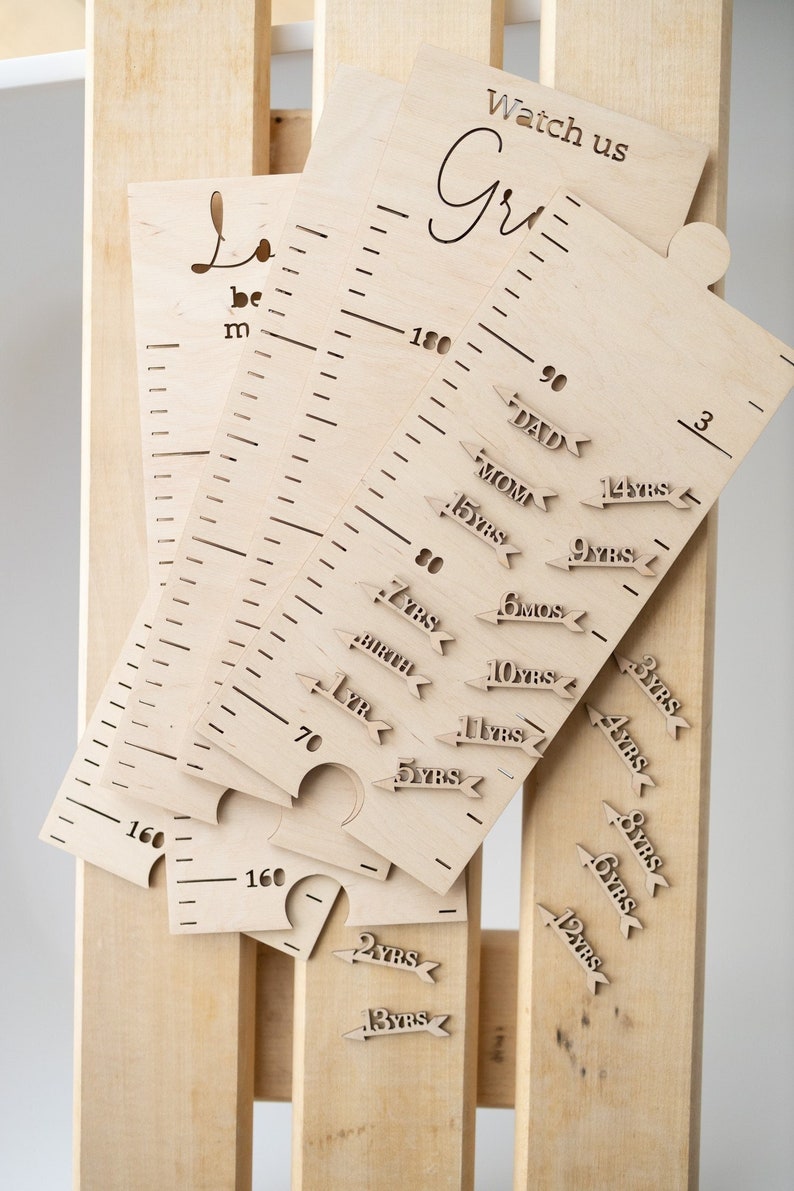Wooden Growth Chart With Height Marker Arrows – Nursery Wall Decor - Etsy