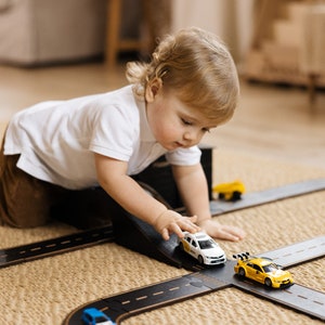 Wooden car track Road Track Toddler Gift for Kids baby boy gift image 4