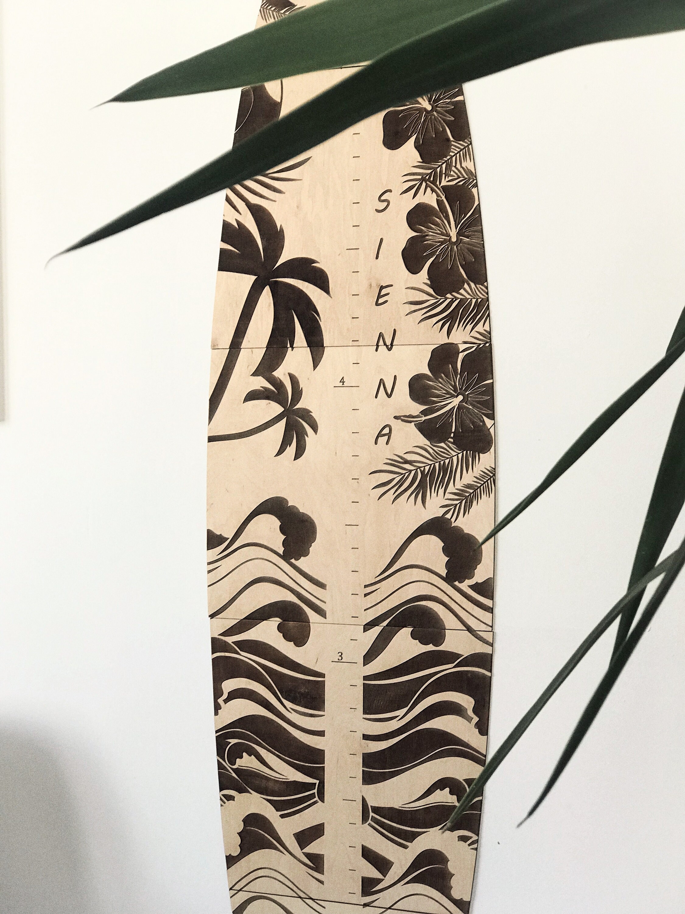 Surf Boared Ruler Growth Chart / Surfboard Growth Height Chart Ruler / Ocean Themed ...