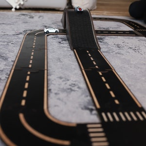 Road track for kids Personalised baby gift Montessori toys 1 year old 2 year old Wooden Car track image 6